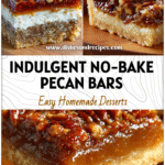 Close-up of chilled no bake pecan bars with glossy pecan pie topping and buttery crust layer.